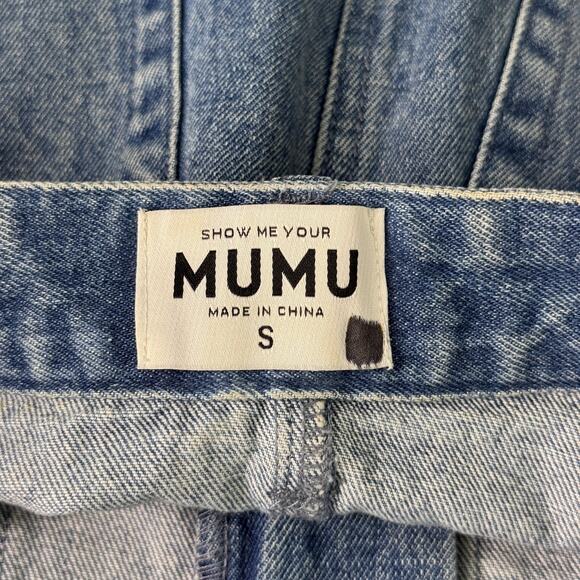 Show Me Your Mumu Skirt Womens Small Shania Rhinestone Denim Mini Festival Boho - Picture 3 of 9